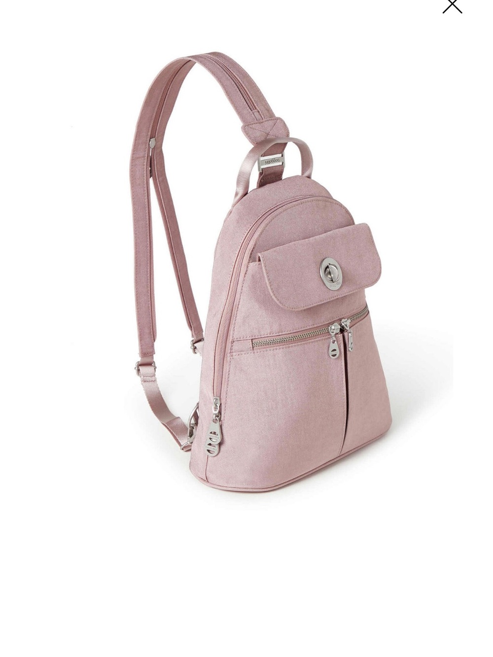 Baggallini Naples Convertible Backpack in Pink Shimmer - Picture 3 of 7